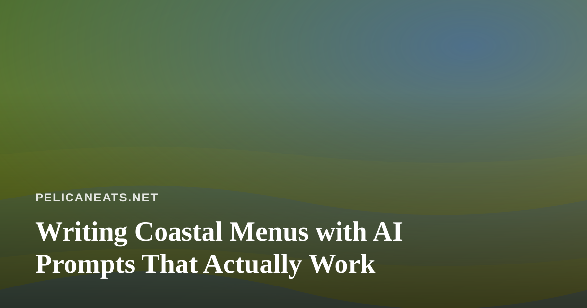 Writing Coastal Menus with AI Prompts That Actually Work